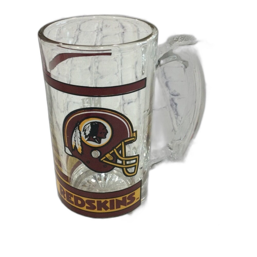 NFL Vintage Washington Redskins Glass Beer Mug Graphic Design